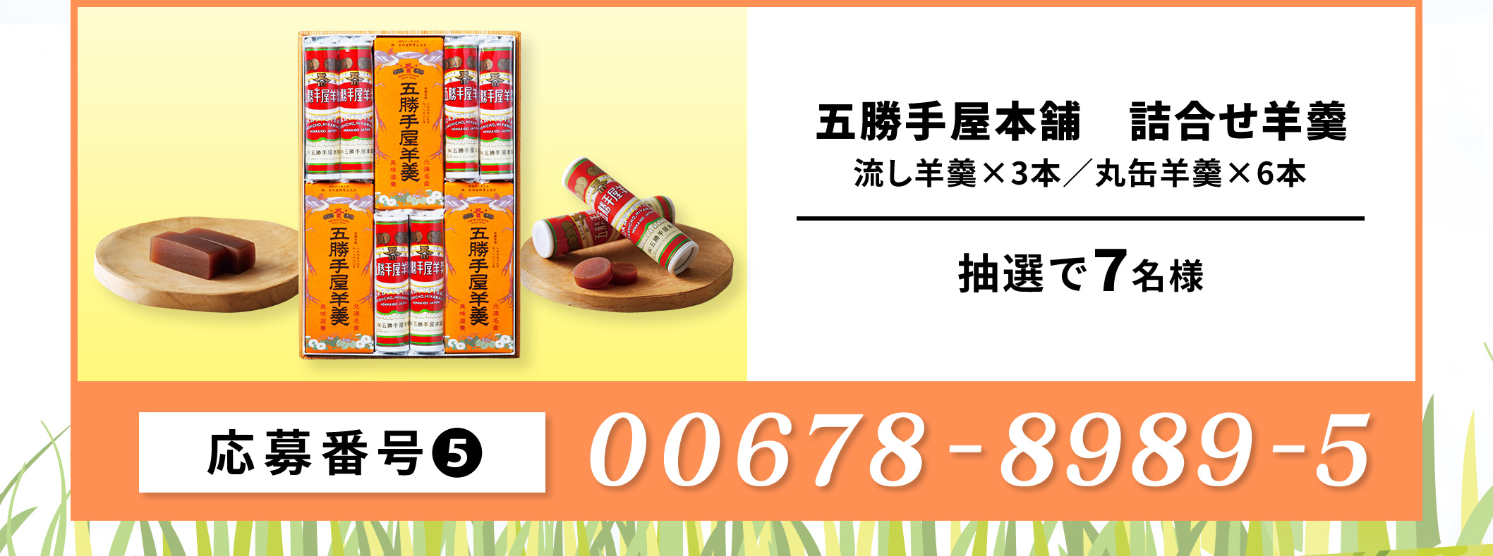 【5】五勝手屋本舗　詰合せ羊羹／7名　応募番号：00678-898-95